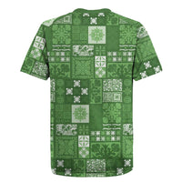 Vintage Hawaiian Quilting Patterns Rugby Jersey Green Style Tribal Fabric Patchwork LT9 - Polynesian Pride
