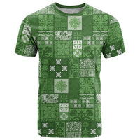 Vintage Hawaiian Quilting Patterns T Shirt Green Style Tribal Fabric Patchwork LT9 Green - Polynesian Pride