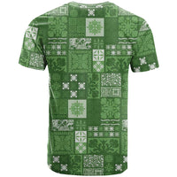 Vintage Hawaiian Quilting Patterns T Shirt Green Style Tribal Fabric Patchwork LT9 - Polynesian Pride