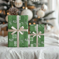 Vintage Hawaiian Quilting Patterns Wrapping Paper Green Style Tribal Fabric Patchwork - Polynesian Pride