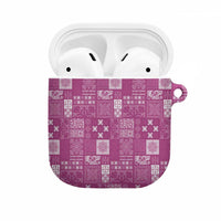 Vintage Hawaiian Quilting Patterns AirPods Case Pink Style Tribal Fabric Patchwork LT9 Pink - Polynesian Pride