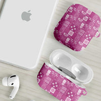 Vintage Hawaiian Quilting Patterns AirPods Case Pink Style Tribal Fabric Patchwork LT9 - Polynesian Pride