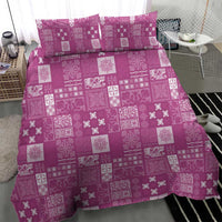 Vintage Hawaiian Quilting Patterns Bedding Set Pink Style Tribal Fabric Patchwork - Polynesian Pride