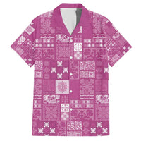 Vintage Hawaiian Quilting Patterns Hawaiian Shirt Pink Style Tribal Fabric Patchwork LT9 Pink - Polynesian Pride