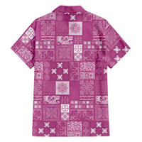 Vintage Hawaiian Quilting Patterns Hawaiian Shirt Pink Style Tribal Fabric Patchwork LT9 - Polynesian Pride