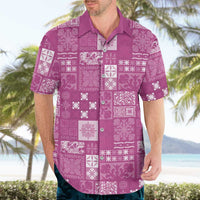 Vintage Hawaiian Quilting Patterns Hawaiian Shirt Pink Style Tribal Fabric Patchwork LT9 - Polynesian Pride