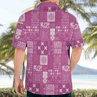 Vintage Hawaiian Quilting Patterns Hawaiian Shirt Pink Style Tribal Fabric Patchwork LT9 - Polynesian Pride