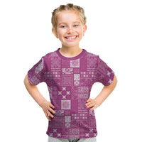 Vintage Hawaiian Quilting Patterns Kid T Shirt Pink Style Tribal Fabric Patchwork LT9 Pink - Polynesian Pride