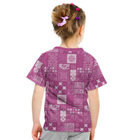 Vintage Hawaiian Quilting Patterns Kid T Shirt Pink Style Tribal Fabric Patchwork LT9 - Polynesian Pride