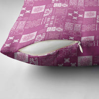 Vintage Hawaiian Quilting Patterns Pillow Cover Pink Style Tribal Fabric Patchwork - Polynesian Pride