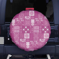 Vintage Hawaiian Quilting Patterns Spare Tire Cover Pink Style Tribal Fabric Patchwork - Polynesian Pride