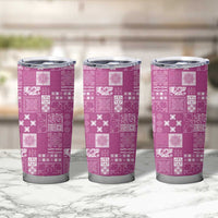 Vintage Hawaiian Quilting Patterns Tumbler Cup Pink Style Tribal Fabric Patchwork - Polynesian Pride