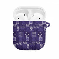 Vintage Hawaiian Quilting Patterns AirPods Case Purple Style Tribal Fabric Patchwork LT9 Purple - Polynesian Pride