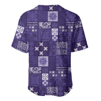 Vintage Hawaiian Quilting Patterns Baseball Jersey Purple Style Tribal Fabric Patchwork LT9 - Polynesian Pride