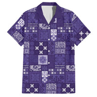 Vintage Hawaiian Quilting Patterns Hawaiian Shirt Purple Style Tribal Fabric Patchwork LT9 Purple - Polynesian Pride