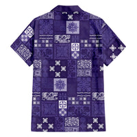 Vintage Hawaiian Quilting Patterns Hawaiian Shirt Purple Style Tribal Fabric Patchwork LT9 - Polynesian Pride