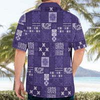 Vintage Hawaiian Quilting Patterns Hawaiian Shirt Purple Style Tribal Fabric Patchwork LT9 - Polynesian Pride