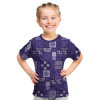 Vintage Hawaiian Quilting Patterns Kid T Shirt Purple Style Tribal Fabric Patchwork LT9 Purple - Polynesian Pride