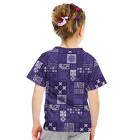 Vintage Hawaiian Quilting Patterns Kid T Shirt Purple Style Tribal Fabric Patchwork LT9 - Polynesian Pride