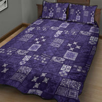 Vintage Hawaiian Quilting Patterns Quilt Bed Set Purple Style Tribal Fabric Patchwork - Polynesian Pride