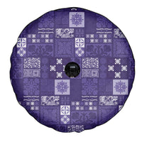 Vintage Hawaiian Quilting Patterns Spare Tire Cover Purple Style Tribal Fabric Patchwork - Polynesian Pride
