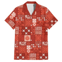 Vintage Hawaiian Quilting Patterns Hawaiian Shirt Red Style Tribal Fabric Patchwork LT9 Red - Polynesian Pride