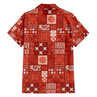 Vintage Hawaiian Quilting Patterns Hawaiian Shirt Red Style Tribal Fabric Patchwork - Polynesian Pride