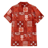 Vintage Hawaiian Quilting Patterns Hawaiian Shirt Red Style Tribal Fabric Patchwork LT9 - Polynesian Pride