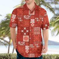 Vintage Hawaiian Quilting Patterns Hawaiian Shirt Red Style Tribal Fabric Patchwork LT9 - Polynesian Pride