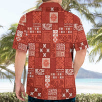 Vintage Hawaiian Quilting Patterns Hawaiian Shirt Red Style Tribal Fabric Patchwork LT9 - Polynesian Pride