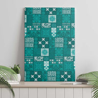 Vintage Hawaiian Quilting Patterns Canvas Wall Art Turquoise Style Tribal Fabric Patchwork - Polynesian Pride