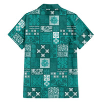 Vintage Hawaiian Quilting Patterns Family Matching Tank Maxi Dress and Hawaiian Shirt Turquoise Style Tribal Fabric Patchwork - Polynesian Pride