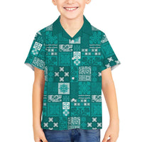 Vintage Hawaiian Quilting Patterns Hawaiian Shirt Turquoise Style Tribal Fabric Patchwork LT9 - Polynesian Pride