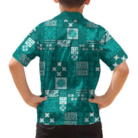Vintage Hawaiian Quilting Patterns Hawaiian Shirt Turquoise Style Tribal Fabric Patchwork LT9 - Polynesian Pride