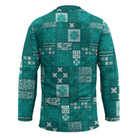 Vintage Hawaiian Quilting Patterns Hockey Jersey Turquoise Style Tribal Fabric Patchwork - Polynesian Pride