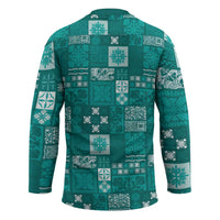 Vintage Hawaiian Quilting Patterns Hockey Jersey Turquoise Style Tribal Fabric Patchwork LT9 - Polynesian Pride