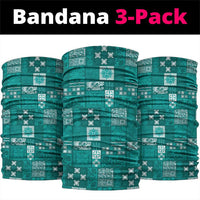 Vintage Hawaiian Quilting Patterns Neck Gaiter Turquoise Style Tribal Fabric Patchwork - Polynesian Pride