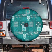 Vintage Hawaiian Quilting Patterns Spare Tire Cover Turquoise Style Tribal Fabric Patchwork - Polynesian Pride