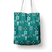 Vintage Hawaiian Quilting Patterns Tote Bag Turquoise Style Tribal Fabric Patchwork - Polynesian Pride