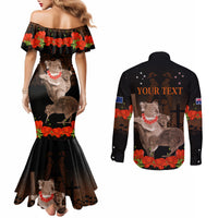 Koala and Kiwi Bird ANZAC Day Custom Couples Matching Mermaid Dress and Long Sleeve Button Shirt Soldier Style LT9 - Polynesian Pride