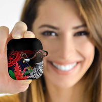 American Samoa Bald Eagle Personalized AirPods Case Samoa Muamua Le Atua LT9 Blue - Polynesian Pride