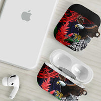 American Samoa Bald Eagle Personalized AirPods Case Samoa Muamua Le Atua - Polynesian Pride