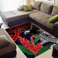 American Samoa Bald Eagle Personalized Area Rug Samoa Muamua Le Atua