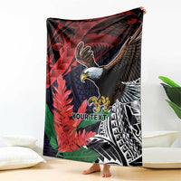 American Samoa Bald Eagle Personalized Blanket Samoa Muamua Le Atua LT9 - Polynesian Pride