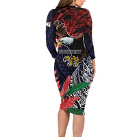 American Samoa Bald Eagle Personalized Family Matching Long Sleeve Bodycon Dress and Hawaiian Shirt Samoa Muamua Le Atua