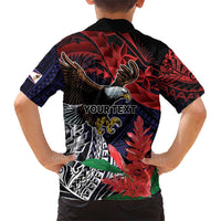 American Samoa Bald Eagle Personalized Family Matching Short Sleeve Bodycon Dress and Hawaiian Shirt Samoa Muamua Le Atua