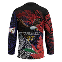 American Samoa Bald Eagle Personalized Hockey Jersey Samoa Muamua Le Atua LT9 - Polynesian Pride