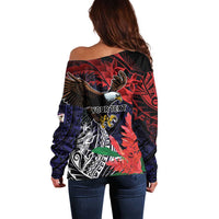 American Samoa Bald Eagle Personalized Off Shoulder Sweater Samoa Muamua Le Atua