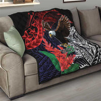 American Samoa Bald Eagle Personalized Quilt Samoa Muamua Le Atua