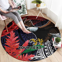 American Samoa Bald Eagle Personalized Round Carpet Samoa Muamua Le Atua